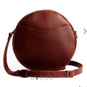 NWT, Portland Leather Goods, circle crossbody bag, Large, Rosso